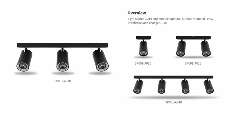 ADAYO surface mounted spot lights