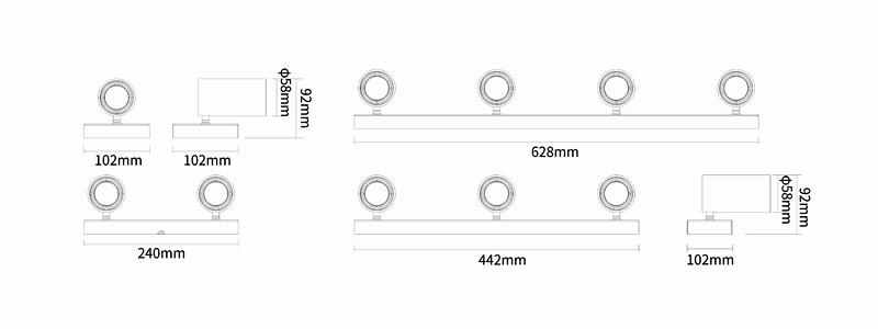 ADAYO surface mounted led spotlights