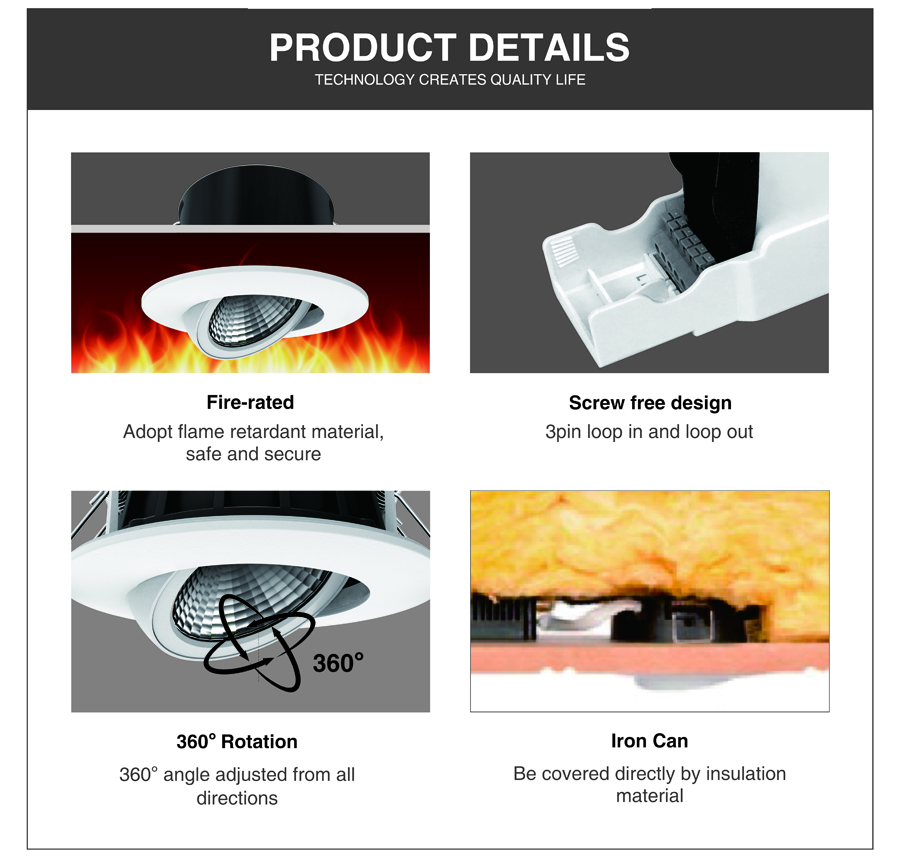 ADAYOIP65firerateddownlightscustom