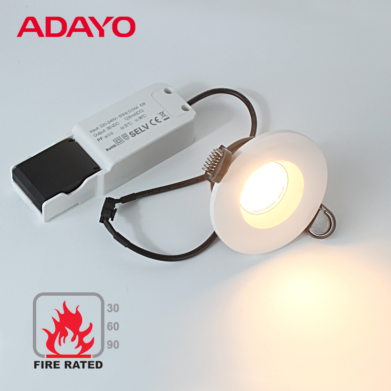 Fire rated down lights custom 6W 500lm C01 CCT3 dimming,spot led light wholesale