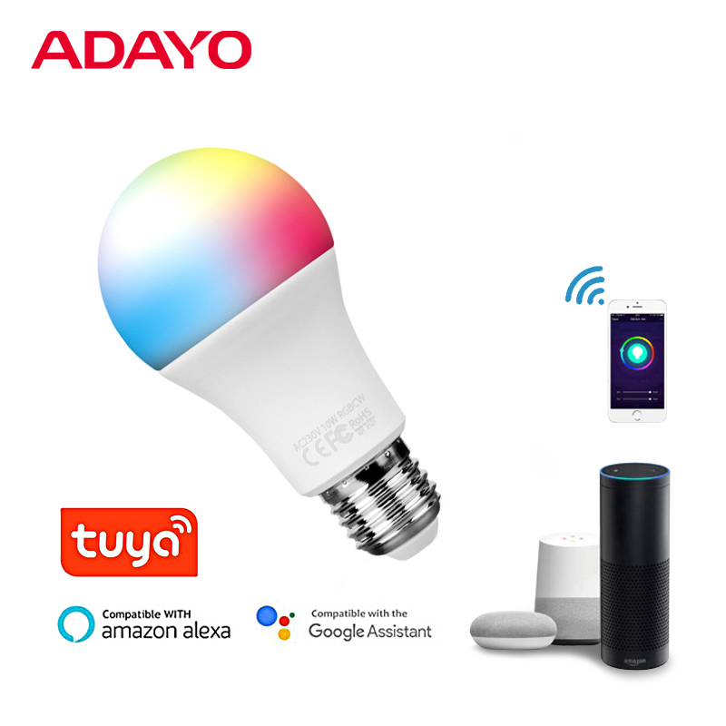 ADAYO lighting wifi bulb RGBCW smart light us  A60 9w 806lm FCC 120V~@50Hz