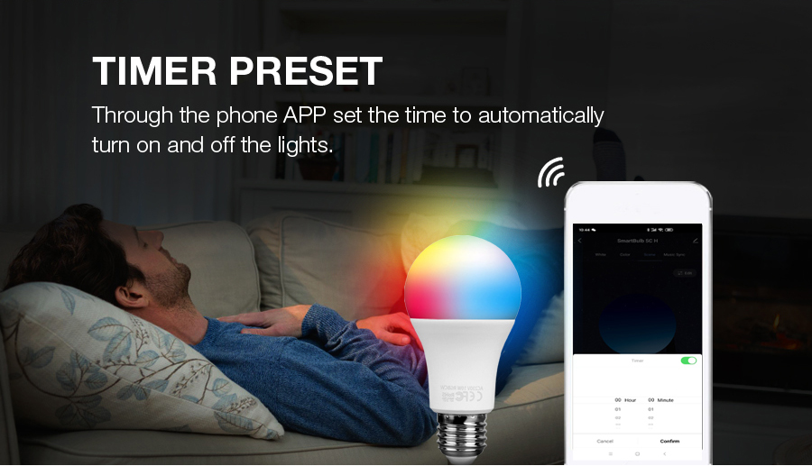 ADAYO smart bulb WiFi LED bulb