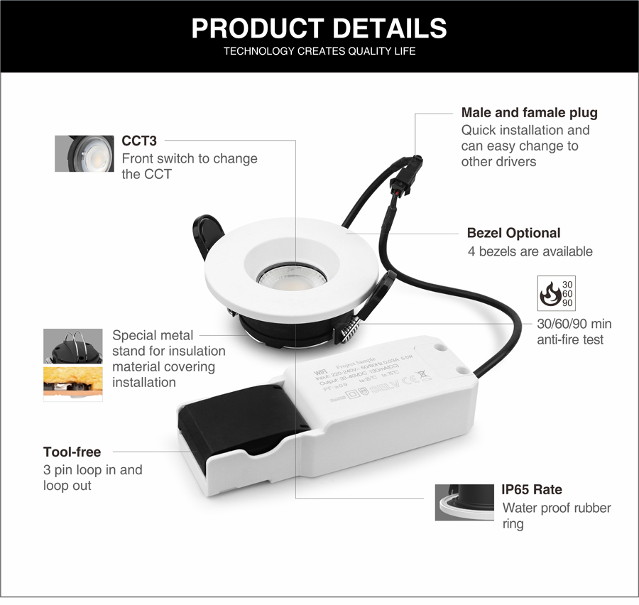 ADAYO fire rated slim downlights manufacturer