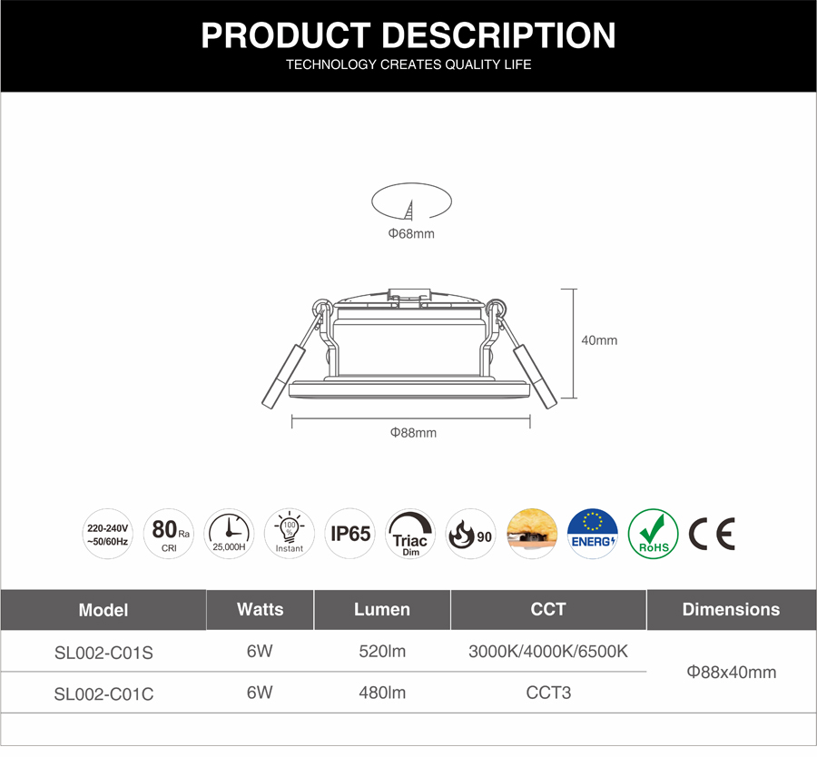 ADAYO fire rated slim downlights manufacturer