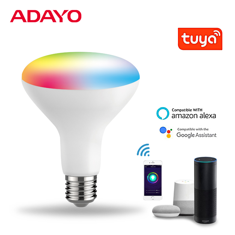 ADAYO lighting Smart BR30 bulb RGBCW Wi-Fi Full Color 12w best smart lights