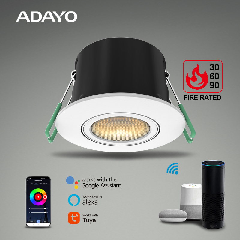 Fire rated LED smart light 360° rotation with TUYA system dim by app