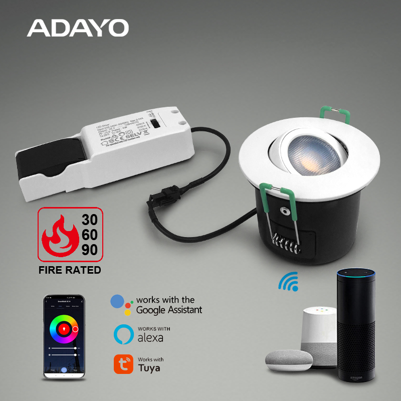 Fire rated LED smart light 360° rotation with TUYA system dim by app
