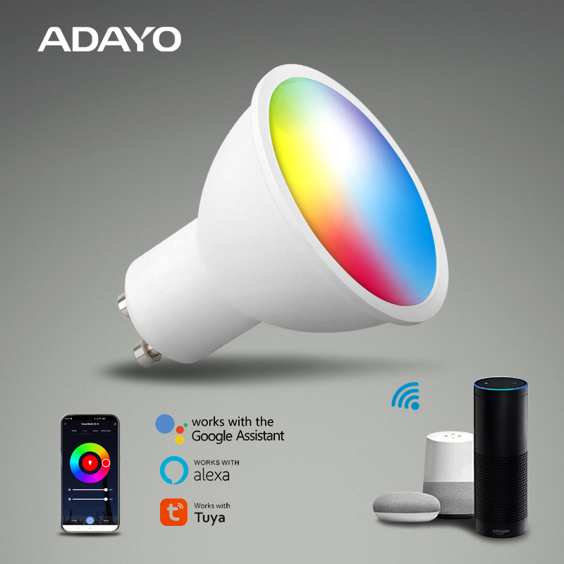 Smart GU10 4.8W RGB with PC cover using TUYA system