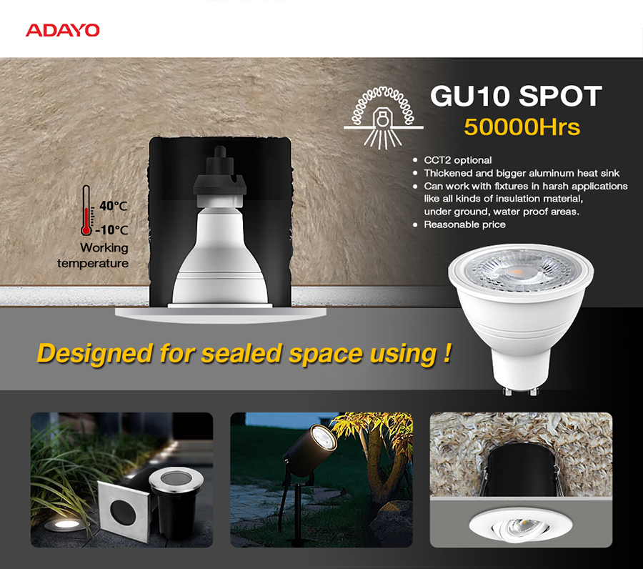 ADAYO led spotlight 5w, gu10 spots led