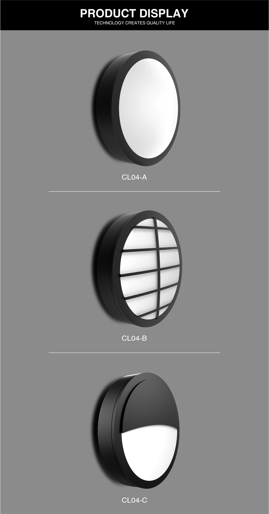 ADAYO bulkhead light, round wall light