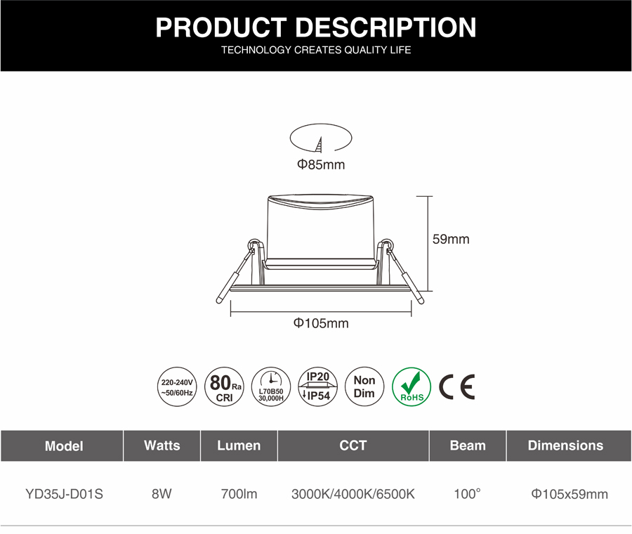 ADAYO sensor downlight round downlight