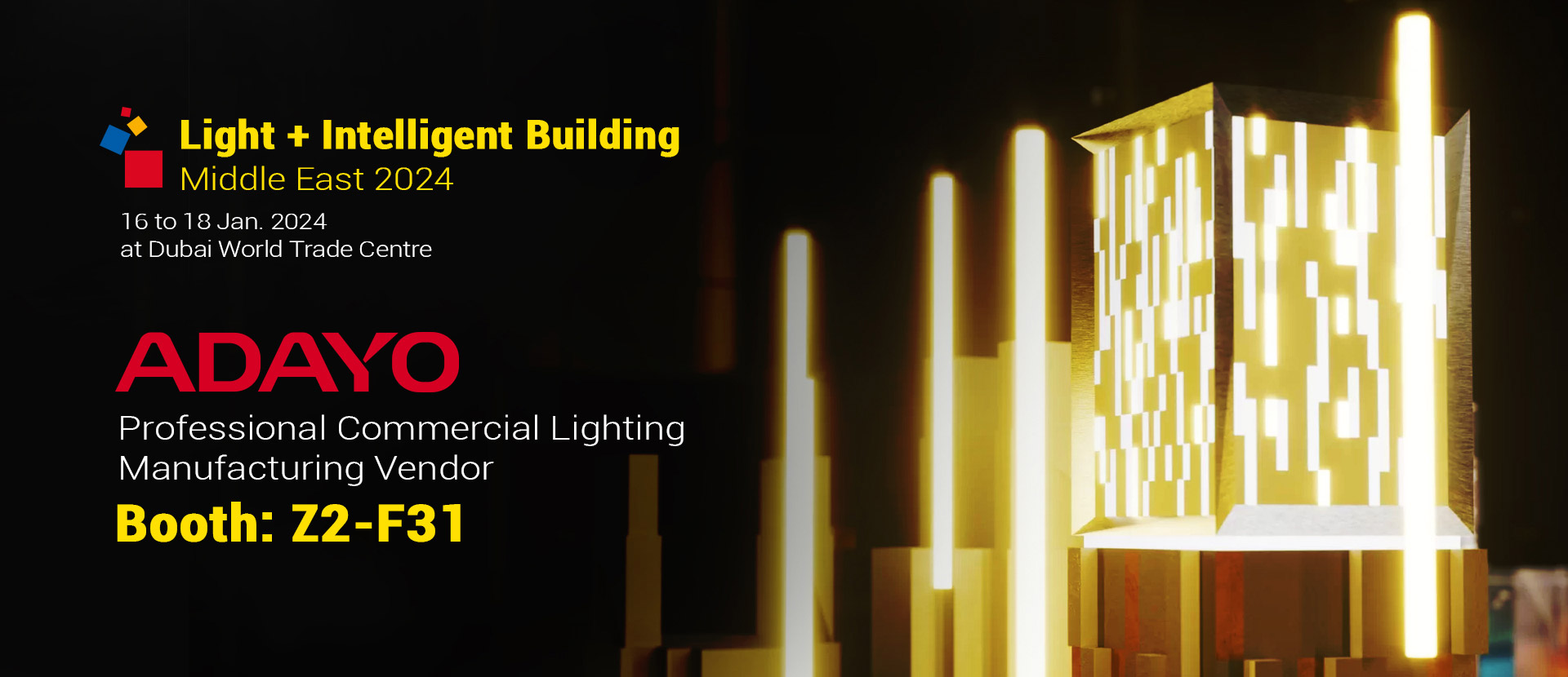 Commercial lighting manufacturer Light + Intelligent Building Middle East 2024