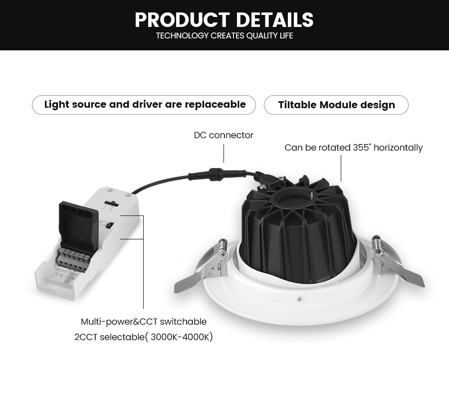 ADAYO tiltable led downlights