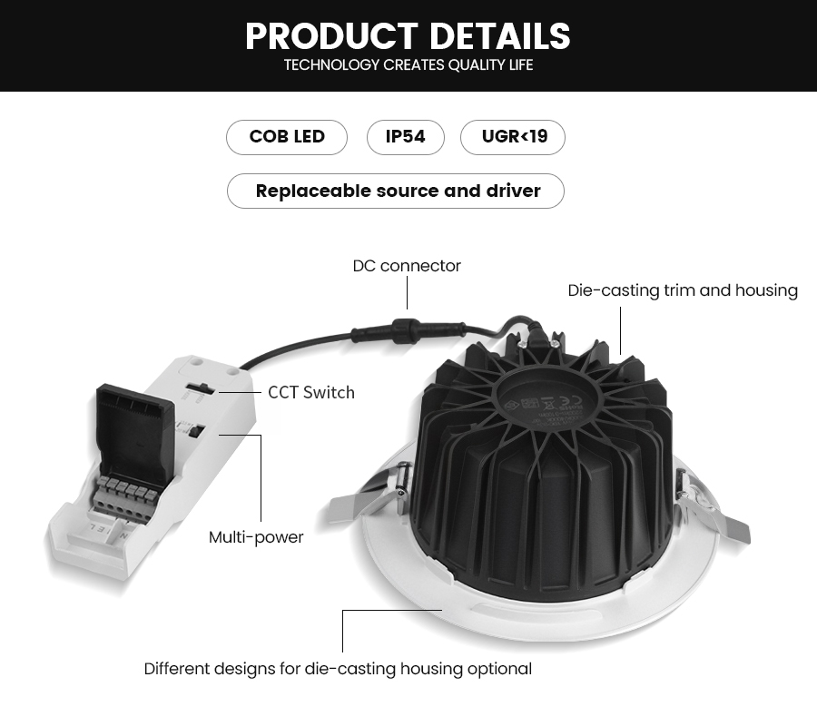 ADAYO downlight luminaire die casting downlight