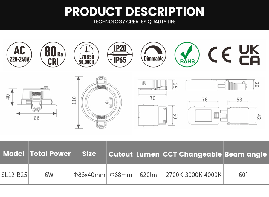 ADAYO fire rated down light