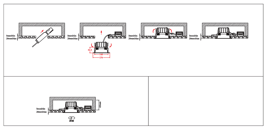 ADAYO waterproof led downlights